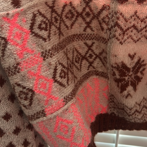 NWOT Free People Cropped Balloon Sleeve Snow Globe Gingerbread Cookie Sweater S - Picture 5 of 5